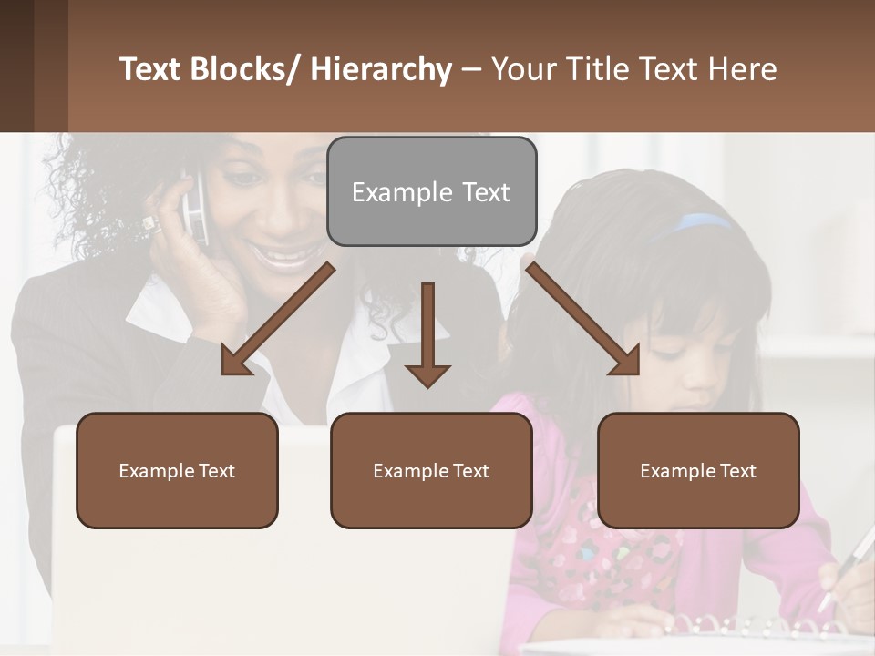 A Woman And A Little Girl Sitting At A Table In Front Of A Laptop Computer PowerPoint Template