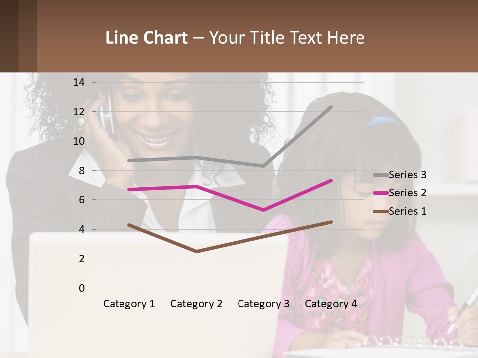 A Woman And A Little Girl Sitting At A Table In Front Of A Laptop Computer PowerPoint Template