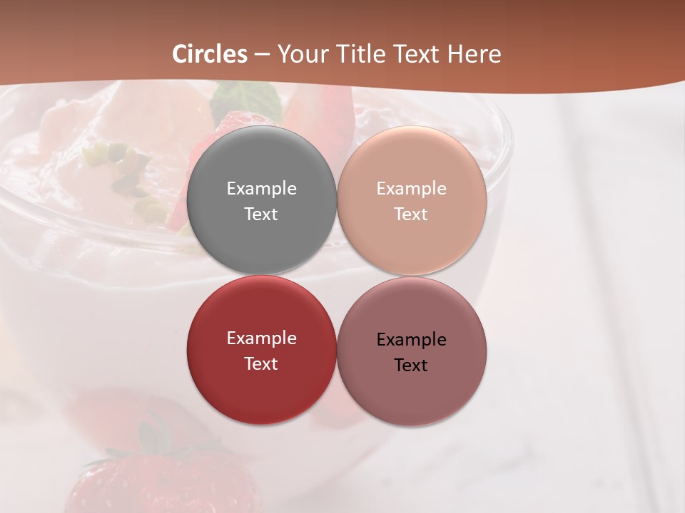 A Bowl Of Yogurt With Strawberries On A Table PowerPoint Template