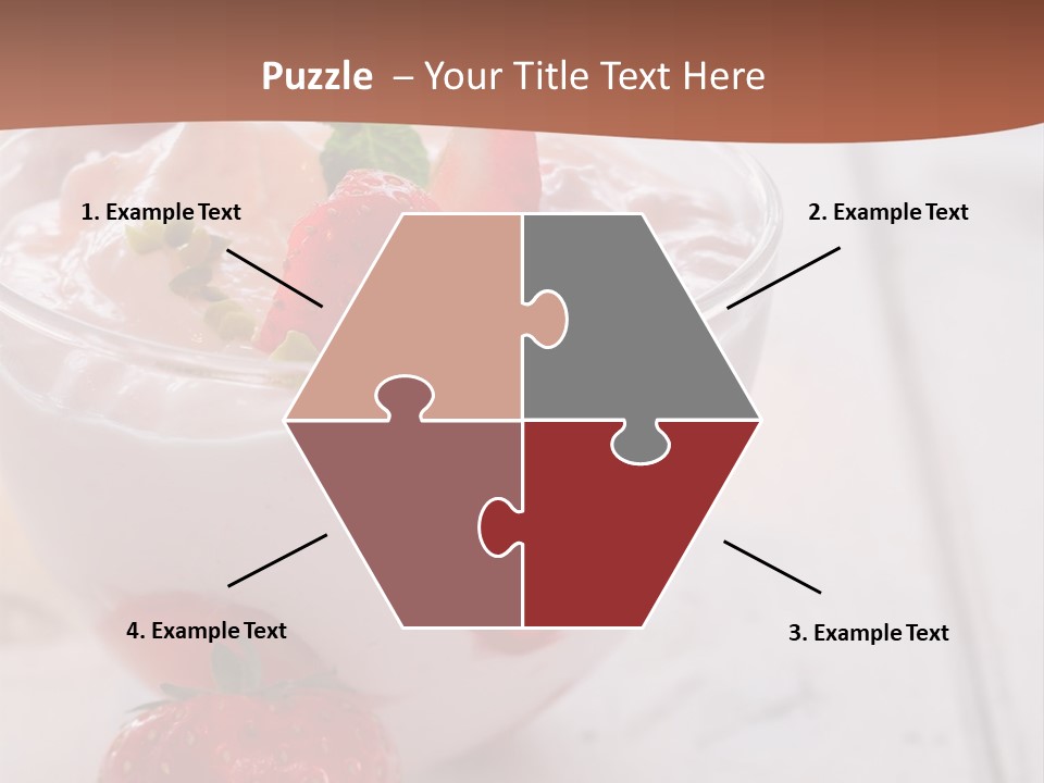 A Bowl Of Yogurt With Strawberries On A Table PowerPoint Template