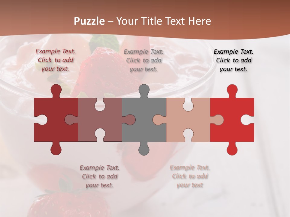 A Bowl Of Yogurt With Strawberries On A Table PowerPoint Template
