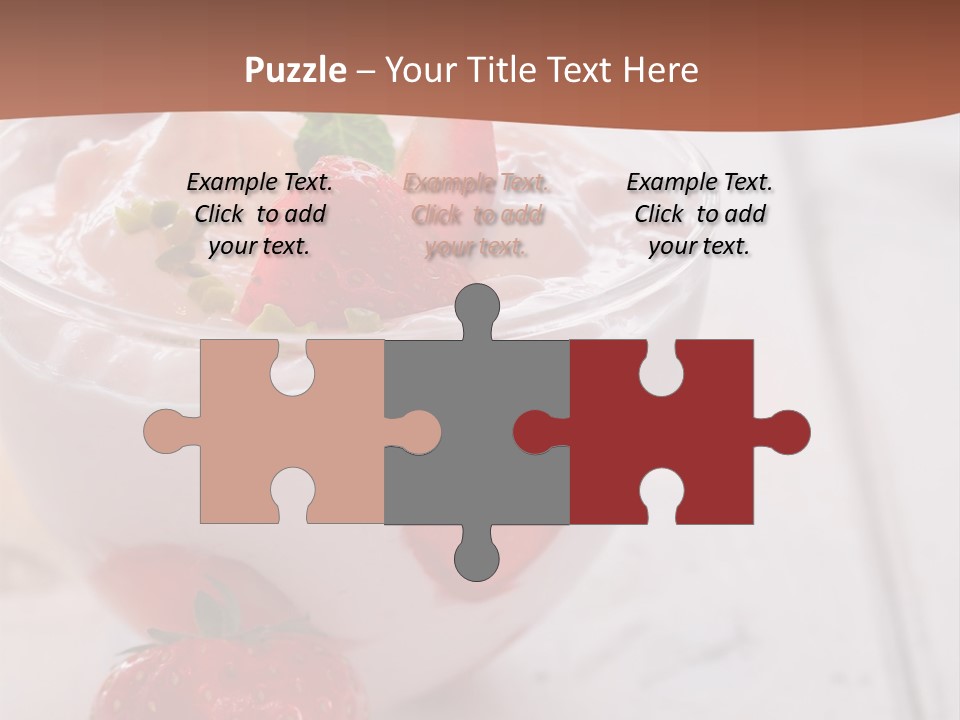 A Bowl Of Yogurt With Strawberries On A Table PowerPoint Template