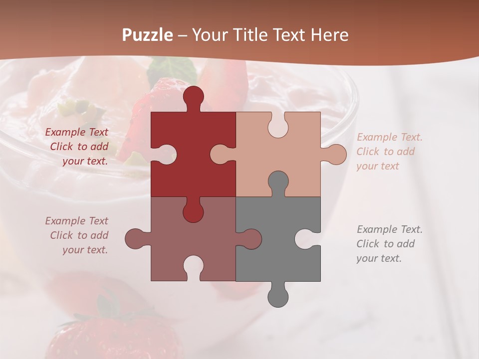 A Bowl Of Yogurt With Strawberries On A Table PowerPoint Template