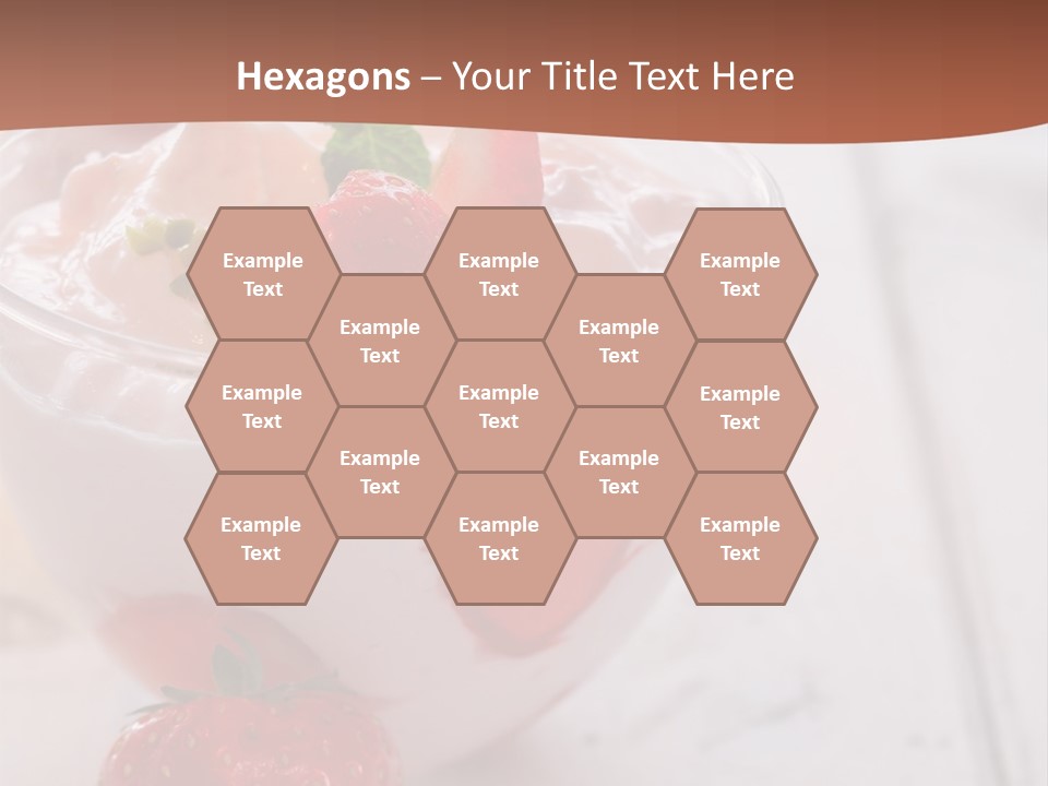 A Bowl Of Yogurt With Strawberries On A Table PowerPoint Template
