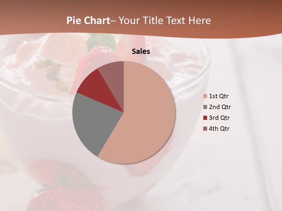 A Bowl Of Yogurt With Strawberries On A Table PowerPoint Template