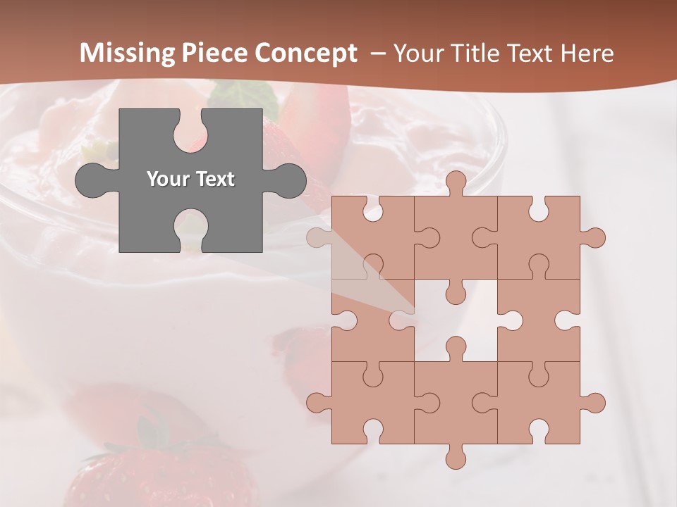 A Bowl Of Yogurt With Strawberries On A Table PowerPoint Template