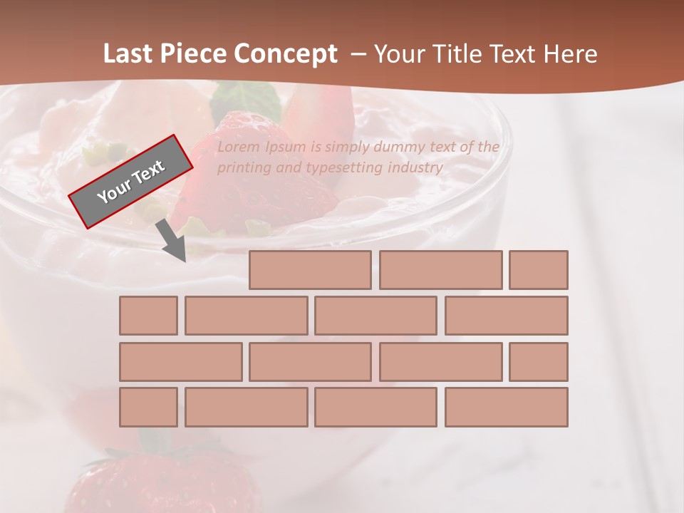 A Bowl Of Yogurt With Strawberries On A Table PowerPoint Template