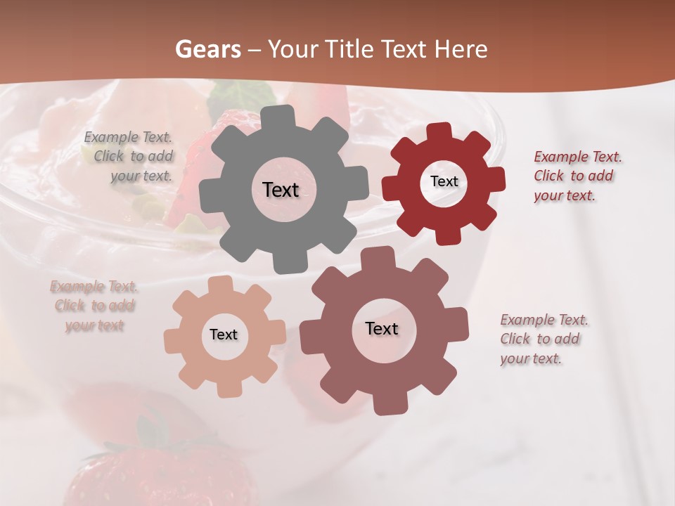 A Bowl Of Yogurt With Strawberries On A Table PowerPoint Template