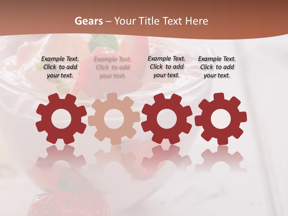 A Bowl Of Yogurt With Strawberries On A Table PowerPoint Template