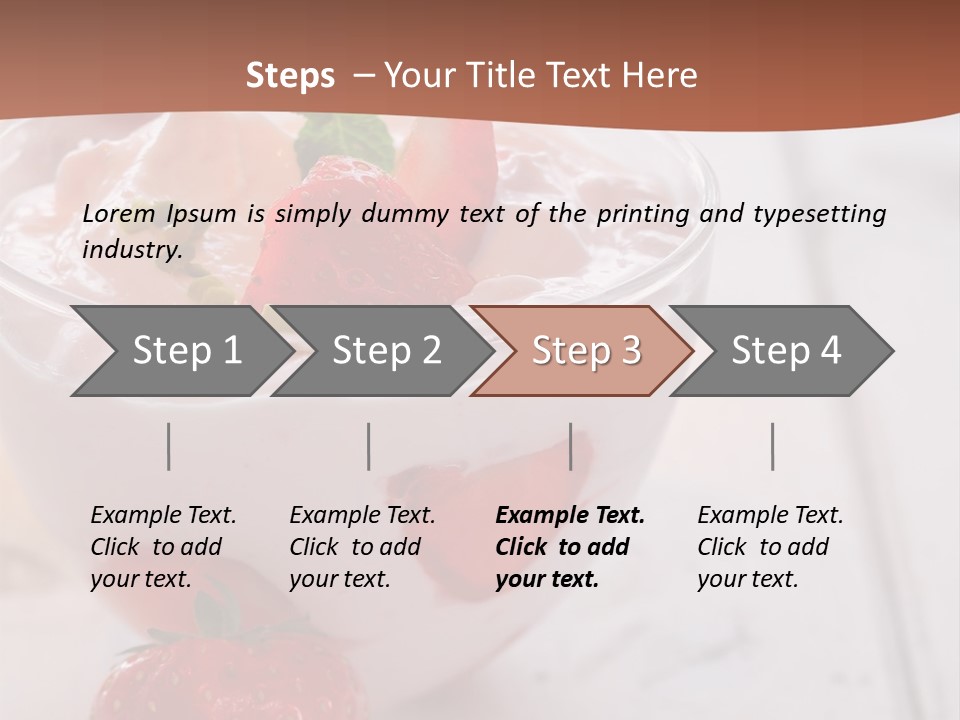 A Bowl Of Yogurt With Strawberries On A Table PowerPoint Template