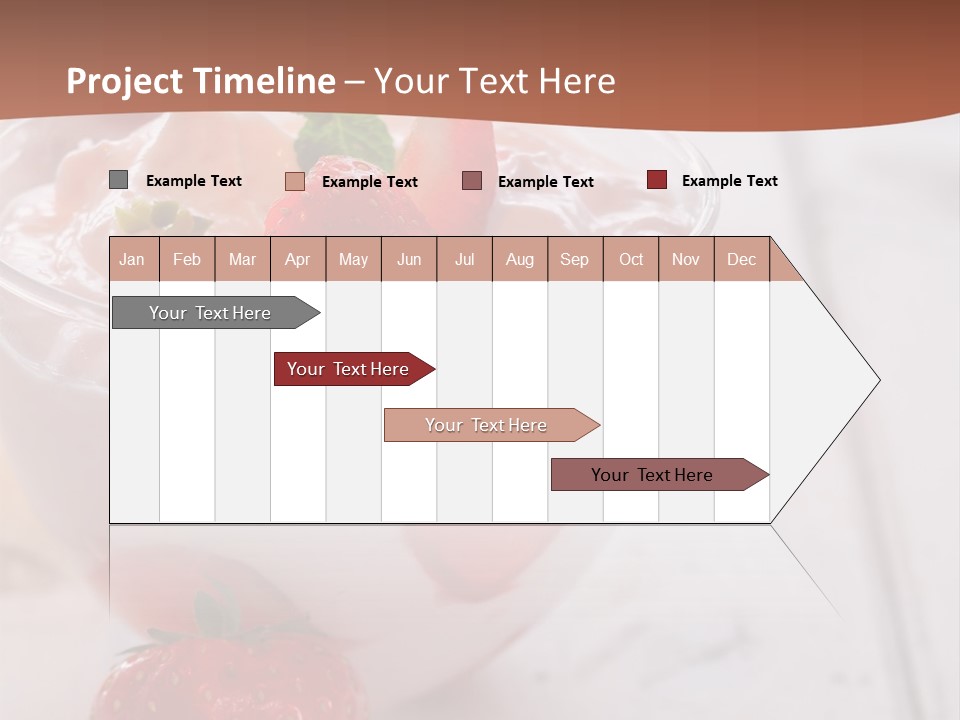 A Bowl Of Yogurt With Strawberries On A Table PowerPoint Template
