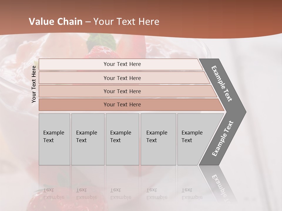 A Bowl Of Yogurt With Strawberries On A Table PowerPoint Template