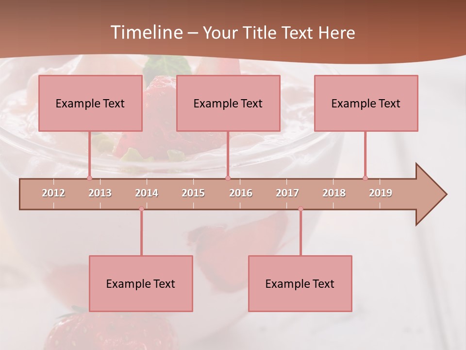 A Bowl Of Yogurt With Strawberries On A Table PowerPoint Template