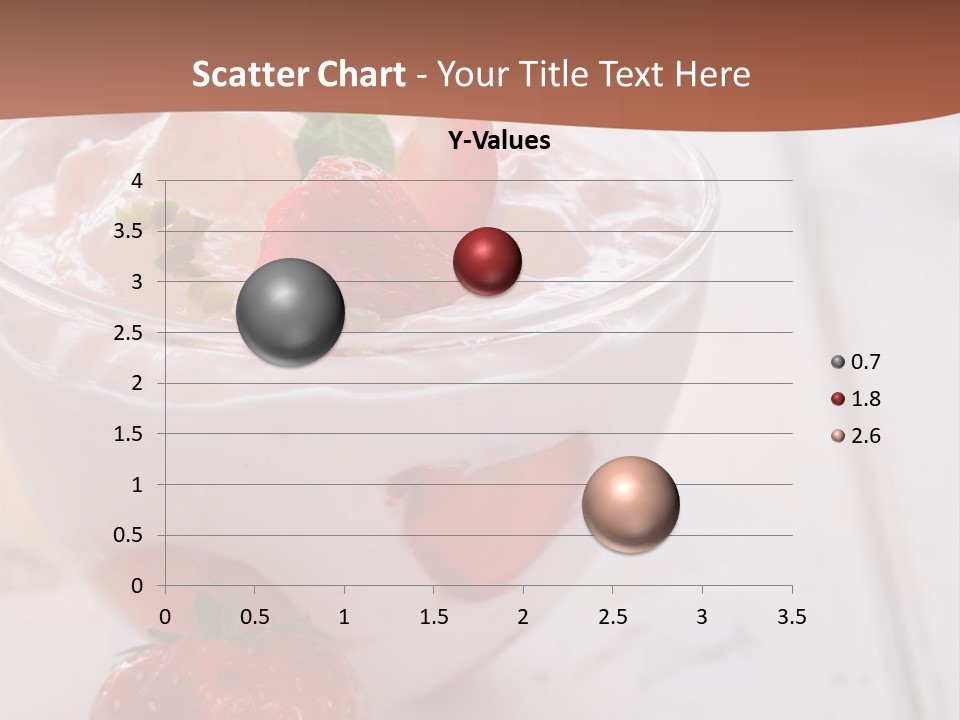 A Bowl Of Yogurt With Strawberries On A Table PowerPoint Template