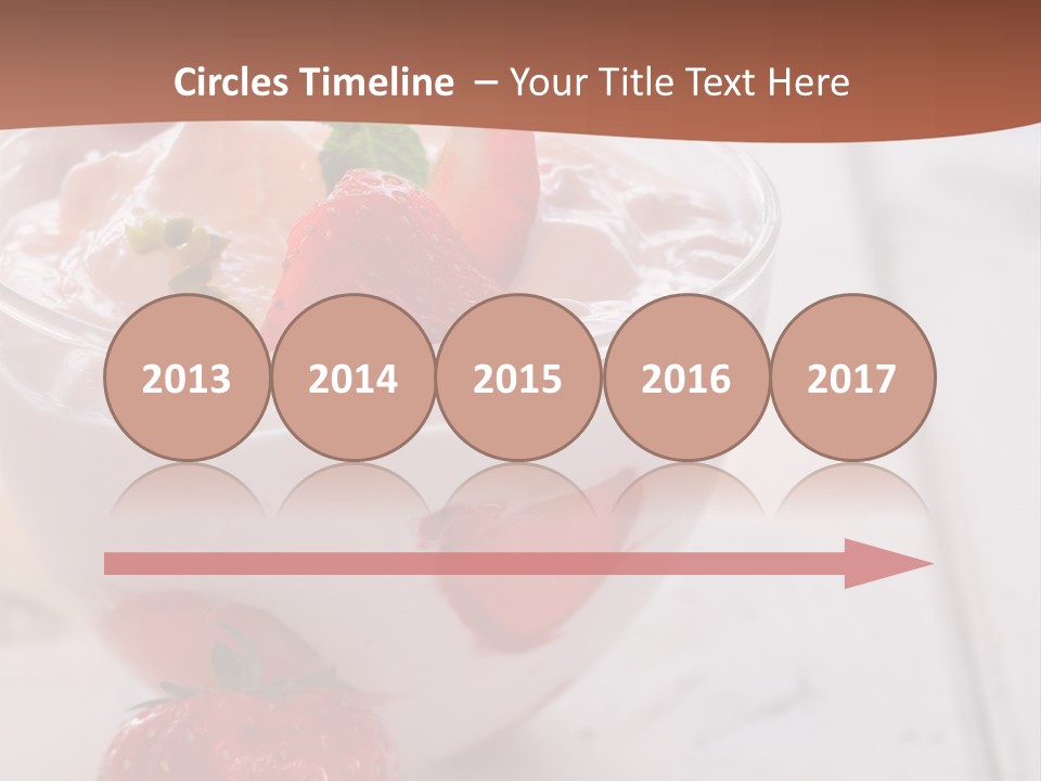 A Bowl Of Yogurt With Strawberries On A Table PowerPoint Template