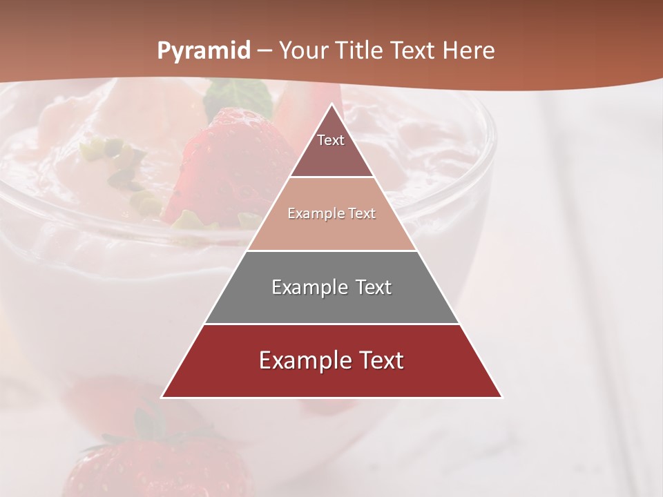 A Bowl Of Yogurt With Strawberries On A Table PowerPoint Template