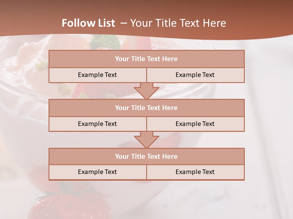 A Bowl Of Yogurt With Strawberries On A Table PowerPoint Template