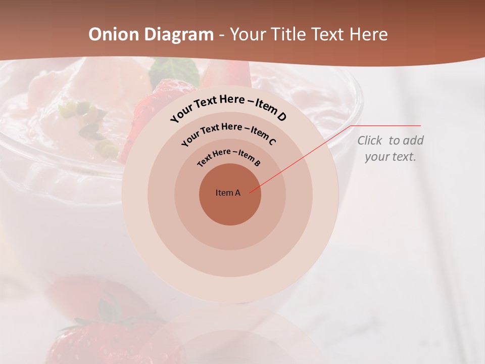 A Bowl Of Yogurt With Strawberries On A Table PowerPoint Template