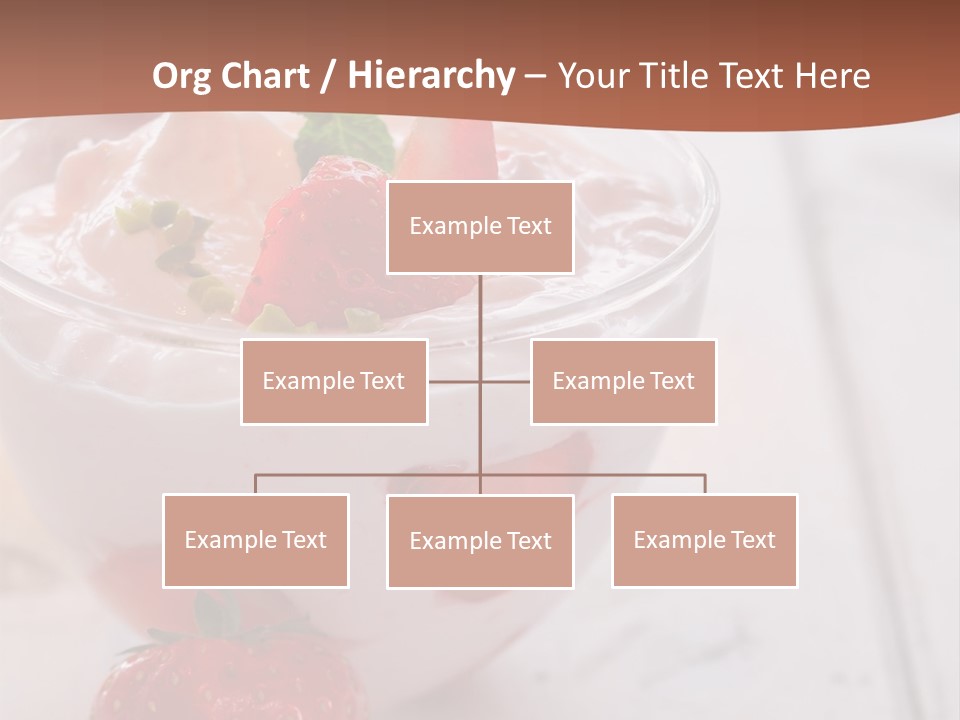 A Bowl Of Yogurt With Strawberries On A Table PowerPoint Template