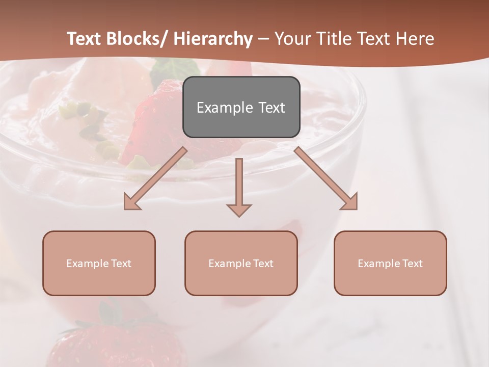 A Bowl Of Yogurt With Strawberries On A Table PowerPoint Template
