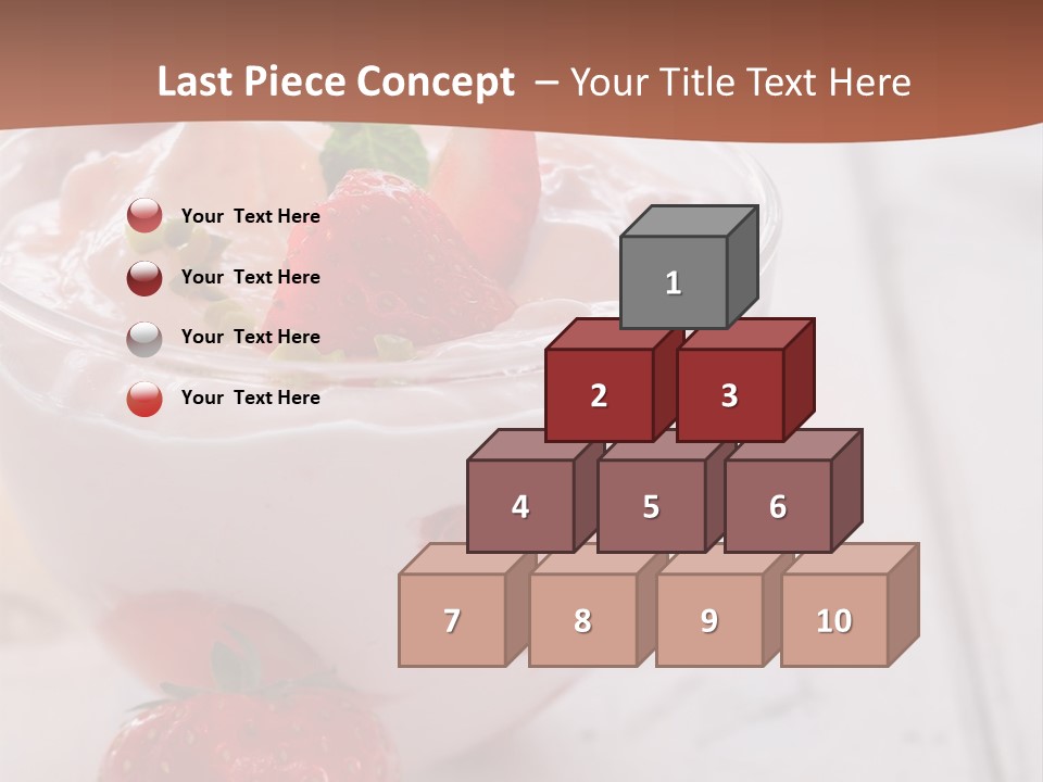 A Bowl Of Yogurt With Strawberries On A Table PowerPoint Template