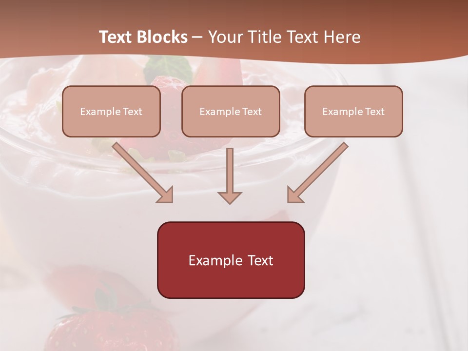 A Bowl Of Yogurt With Strawberries On A Table PowerPoint Template