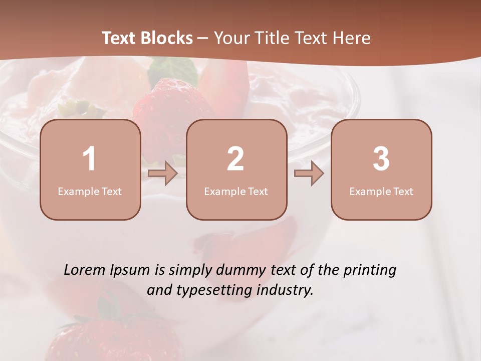 A Bowl Of Yogurt With Strawberries On A Table PowerPoint Template