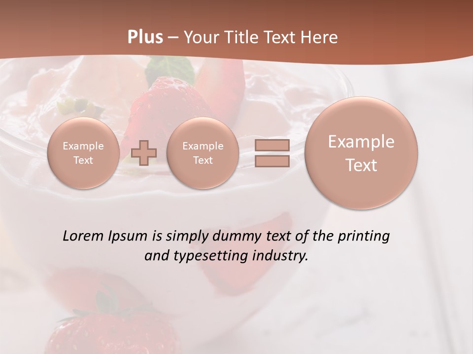 A Bowl Of Yogurt With Strawberries On A Table PowerPoint Template