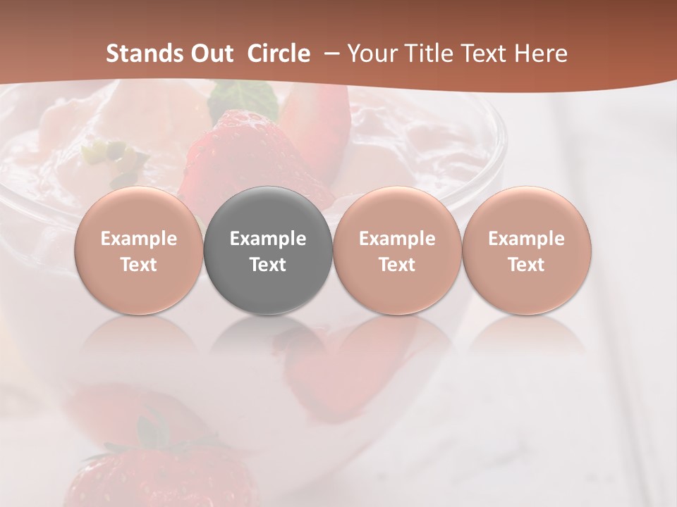 A Bowl Of Yogurt With Strawberries On A Table PowerPoint Template