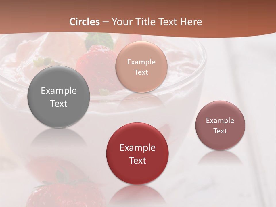 A Bowl Of Yogurt With Strawberries On A Table PowerPoint Template