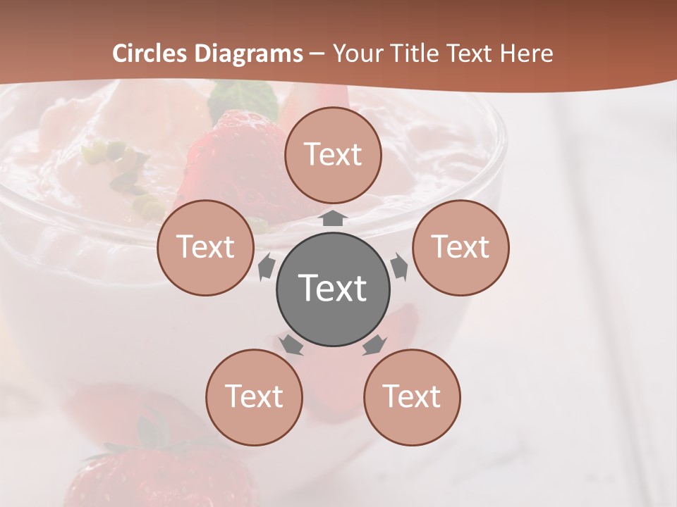 A Bowl Of Yogurt With Strawberries On A Table PowerPoint Template