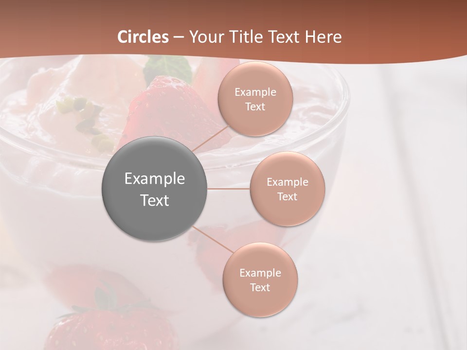 A Bowl Of Yogurt With Strawberries On A Table PowerPoint Template
