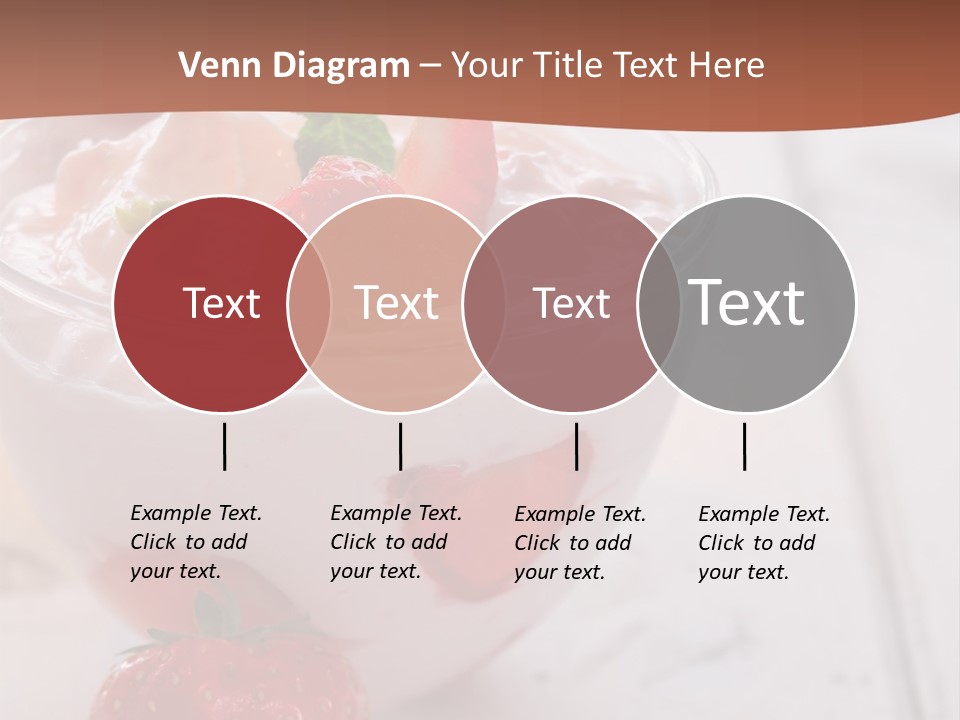 A Bowl Of Yogurt With Strawberries On A Table PowerPoint Template