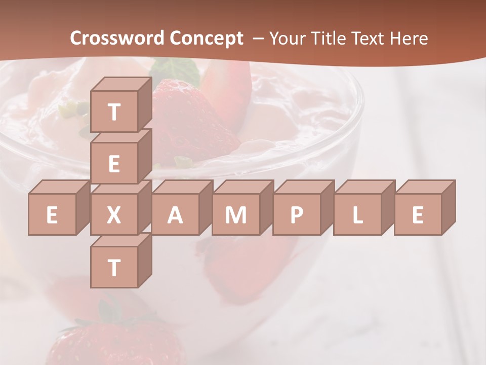 A Bowl Of Yogurt With Strawberries On A Table PowerPoint Template