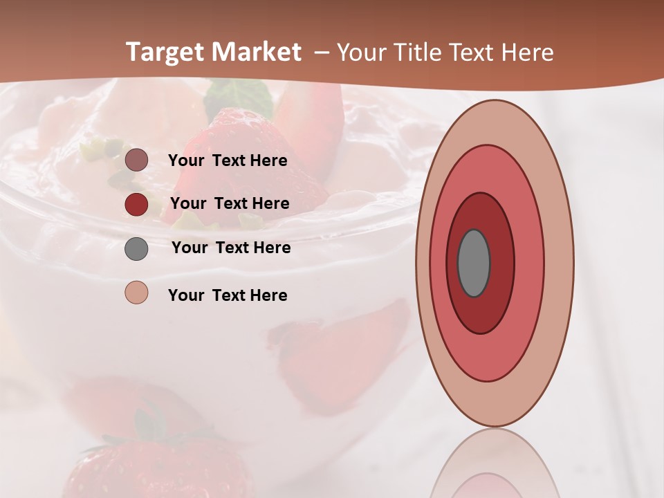 A Bowl Of Yogurt With Strawberries On A Table PowerPoint Template