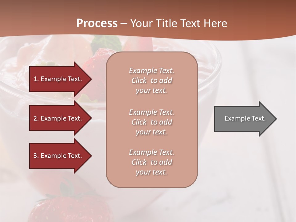 A Bowl Of Yogurt With Strawberries On A Table PowerPoint Template
