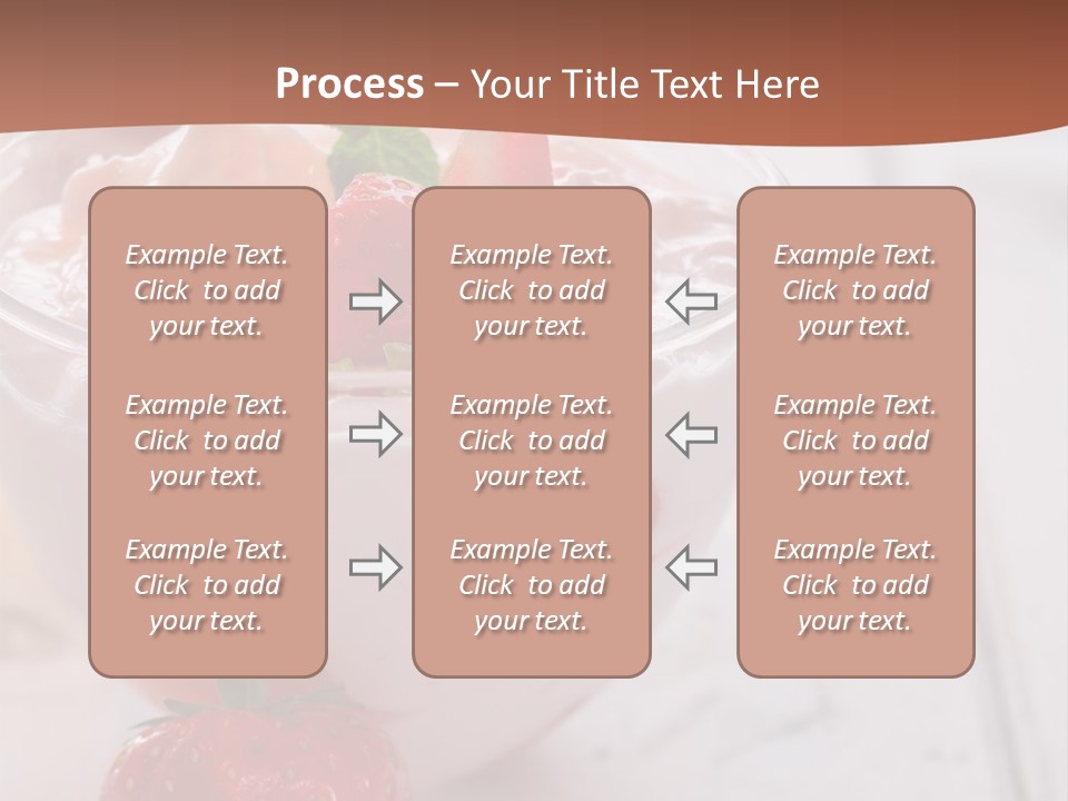 A Bowl Of Yogurt With Strawberries On A Table PowerPoint Template