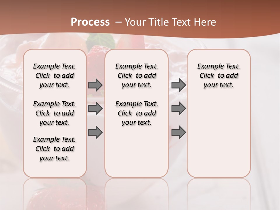 A Bowl Of Yogurt With Strawberries On A Table PowerPoint Template