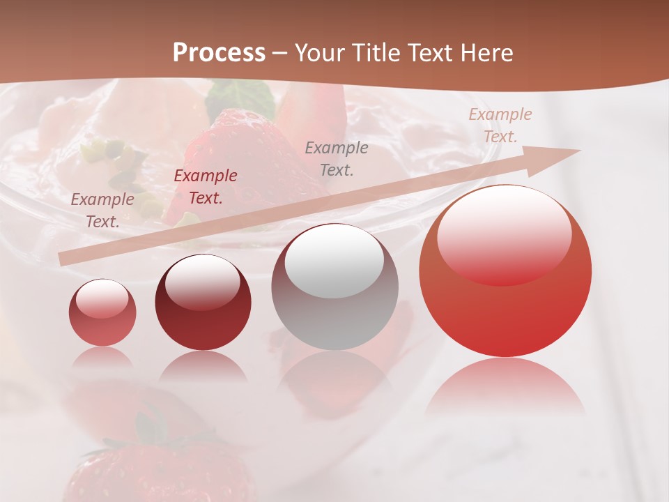 A Bowl Of Yogurt With Strawberries On A Table PowerPoint Template