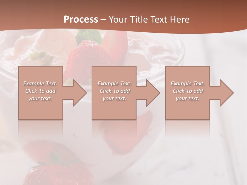 A Bowl Of Yogurt With Strawberries On A Table PowerPoint Template