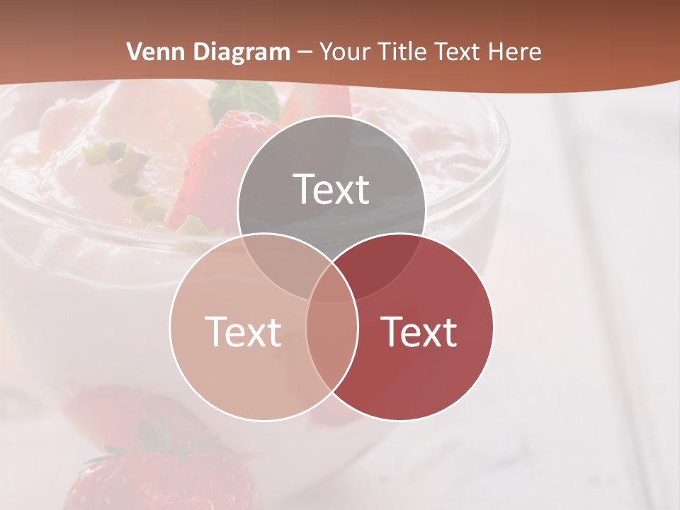 A Bowl Of Yogurt With Strawberries On A Table PowerPoint Template