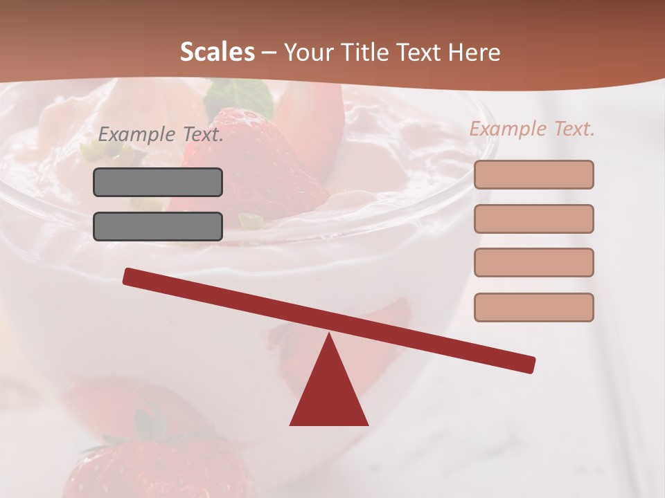 A Bowl Of Yogurt With Strawberries On A Table PowerPoint Template