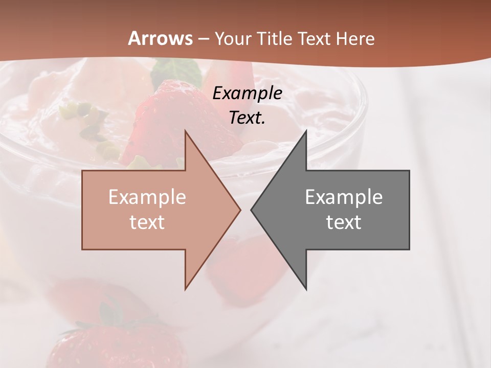 A Bowl Of Yogurt With Strawberries On A Table PowerPoint Template