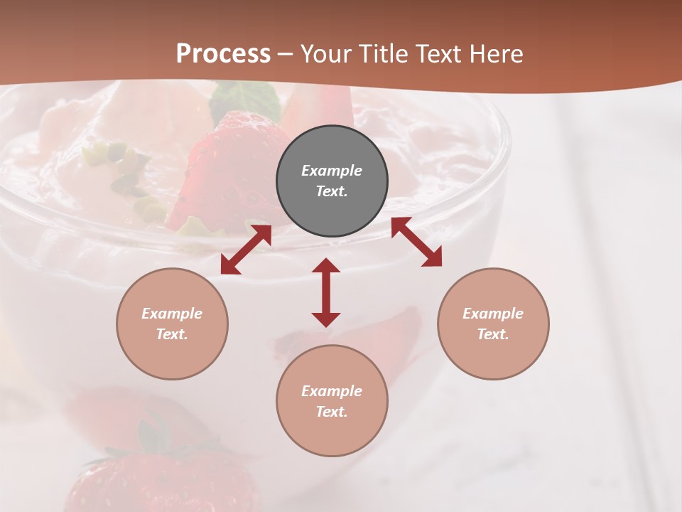 A Bowl Of Yogurt With Strawberries On A Table PowerPoint Template
