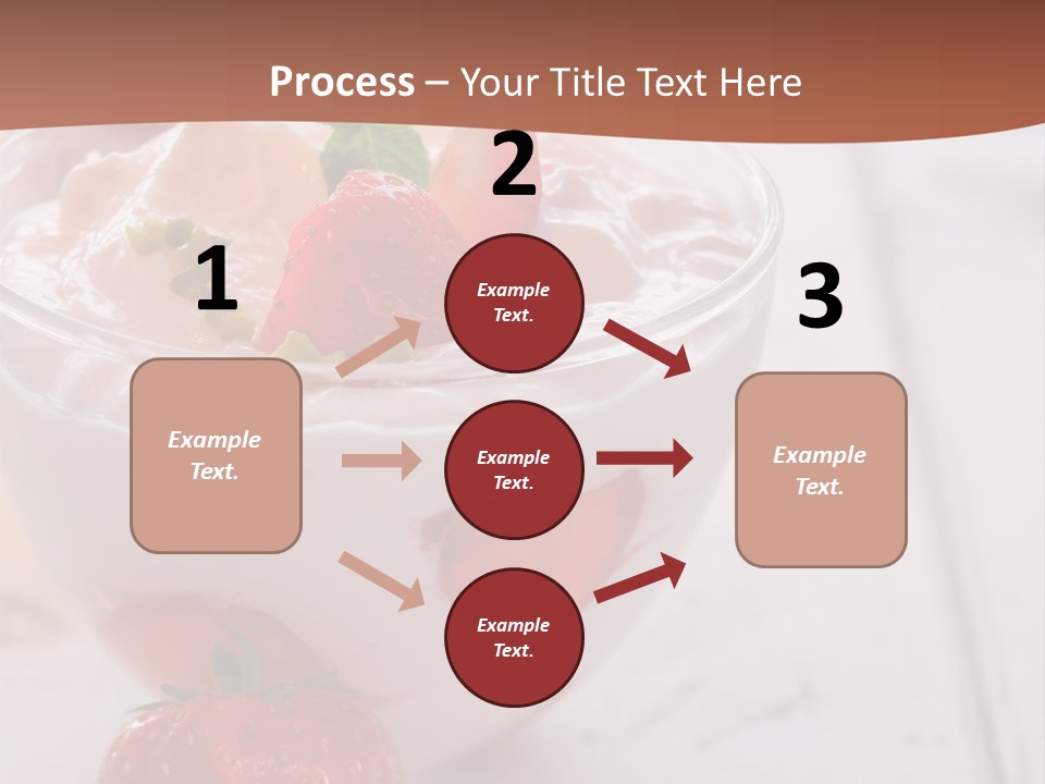 A Bowl Of Yogurt With Strawberries On A Table PowerPoint Template