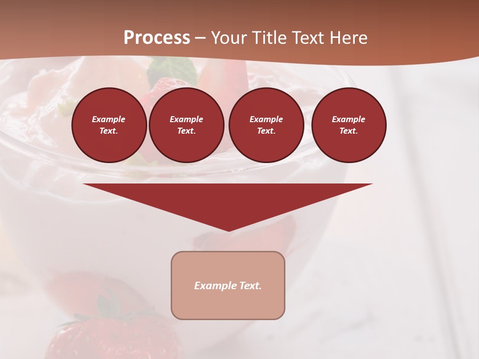 A Bowl Of Yogurt With Strawberries On A Table PowerPoint Template
