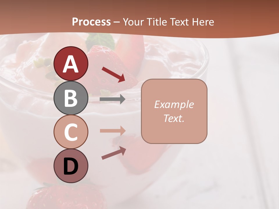 A Bowl Of Yogurt With Strawberries On A Table PowerPoint Template