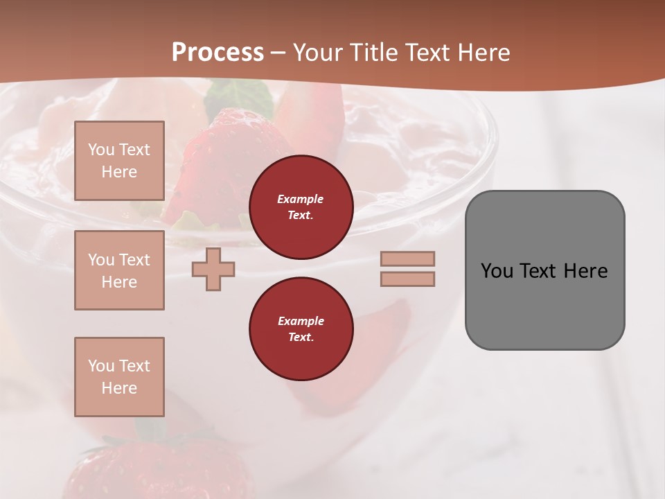 A Bowl Of Yogurt With Strawberries On A Table PowerPoint Template