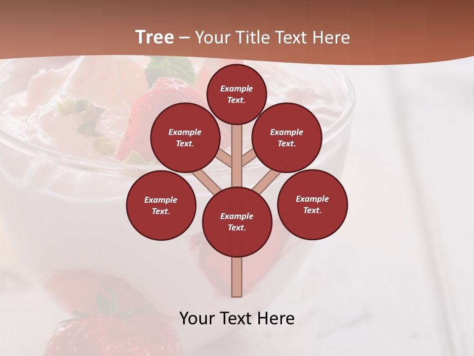 A Bowl Of Yogurt With Strawberries On A Table PowerPoint Template