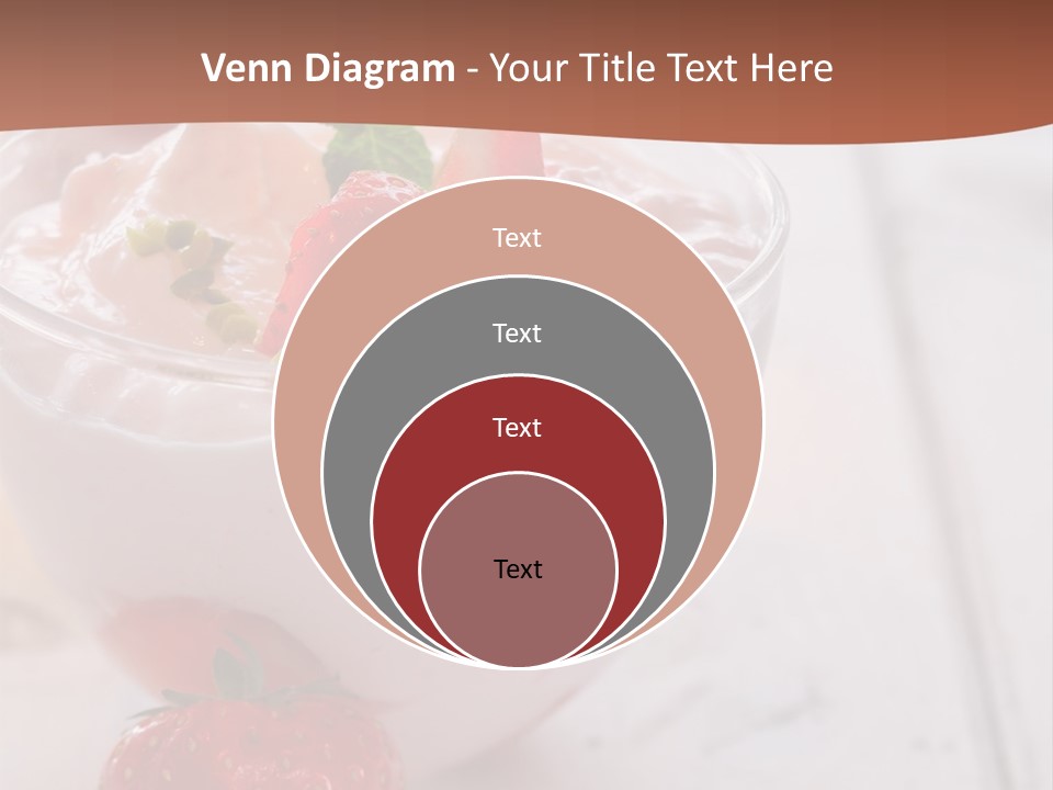 A Bowl Of Yogurt With Strawberries On A Table PowerPoint Template